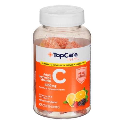 TopCare Adult Vitamin C 1000 Mg  Assorted Gummies, Orange, Lemon & Berry - 42 Each