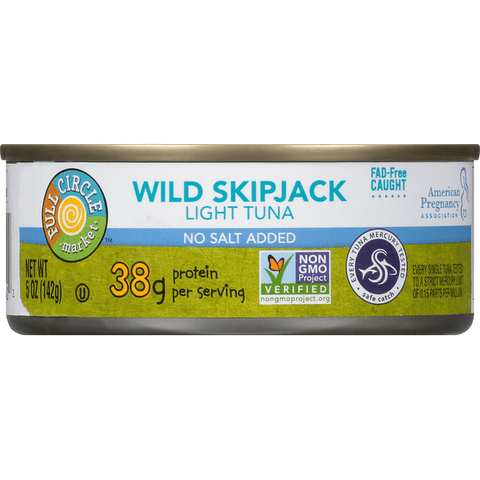Full Circle Market Wild Skipjack Light Tuna No Salt Added - 5 Ounce