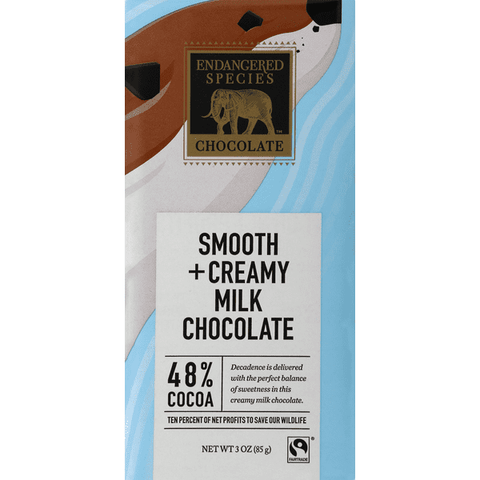 Endangered Species Chocolate Natural Milk Chocolate Bar 48% Cocoa - 3 Ounce