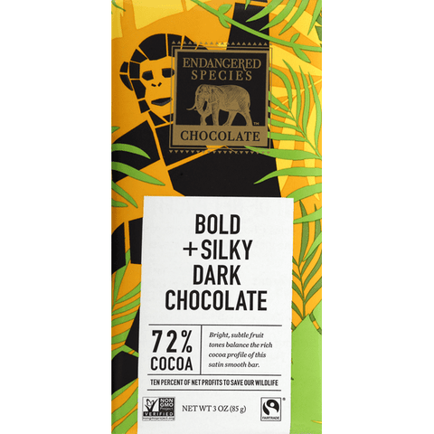 Endangered Species Chocolate Natural Dark Chocolate 72% Cocoa - 3 Ounce