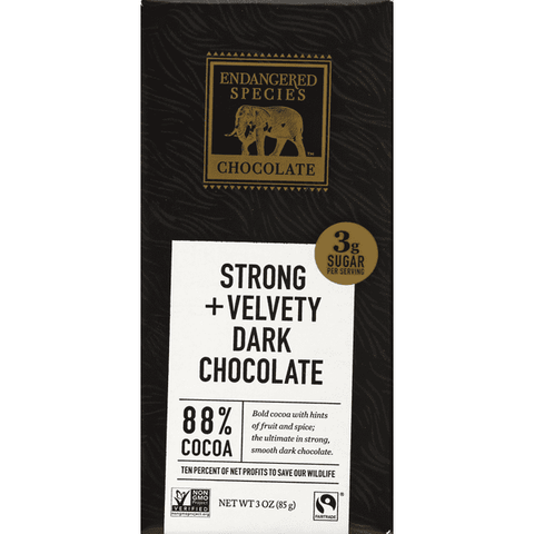 Endangered Species Chocolate Natural Dark Chocolate 88% Cocoa - 3 Ounce