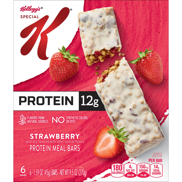 Kellogg's Special K Protein Meal Bar, Strawberry 6-1.59 oz Bars - 9.5 Ounce