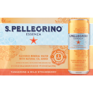 S. Pellegrino Tangerine & Wild Strawberry Flavored Mineral Water 8Pk - 11.15 Ounce