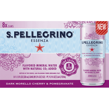 S. Pellegrino Dark Morello Cherry & Pomegranate Flavored Mineral Water 8Pk - 11.15 Ounce
