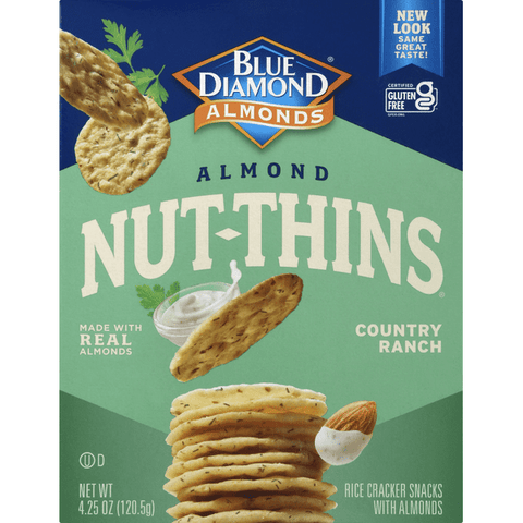 Blue Diamond Country Ranch Almond Nut Thins Nut & Rice Cracker Snacks - 4.25 Ounce