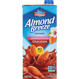 Blue Diamond Almond Breeze Unsweetened Chocolate Almond Milk - 32 Ounce