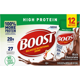 Nestle Boost Rich Chocolate High Protein Complete Nutritional Drink 12Pk - 8 Ounce