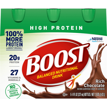 Boost High Protein Rich Chocolate Complete Nutritional Drink 6Pk - 8 Ounce