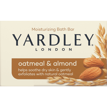 Yardley Moisturizing Bath Bar, Oatmeal & Almond - 4 Ounce