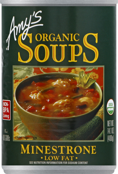 Amys Soups, Low Fat, Organic, Minestone - 14.1 Ounce