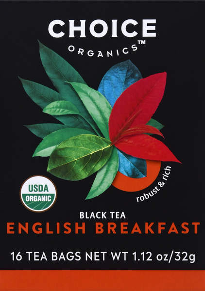 Choice Organic Teas Black Tea English Breakfast 16 Count - 1.12 Ounce