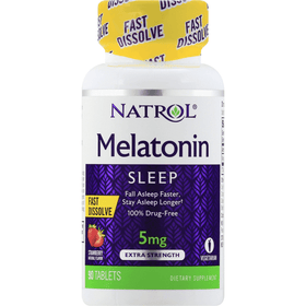 Natrol Melatonin 5mg Strawberry Fast Dissolve Dietary Supplement Tablets - 90 Each