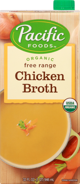 Pacific Organic Free Range Chicken Broth - 32 Ounce
