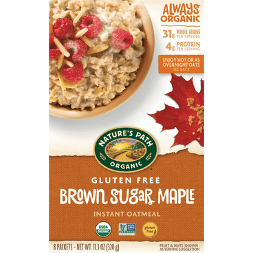 Nature's Path Organic Brown Sugar Maple Gluten Free Hot Oatmeal 8 Count - 11.3 Ounce