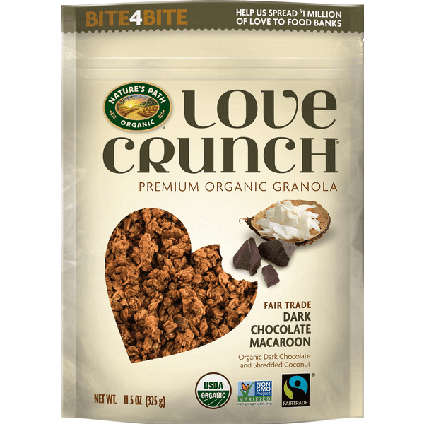 Love Crunch Organic Dark Chocolate and Peanut Butter Granola, Non-GMO, Fair  Trade, by Nature's Path, 11.5 Ounce (Pack of 6)