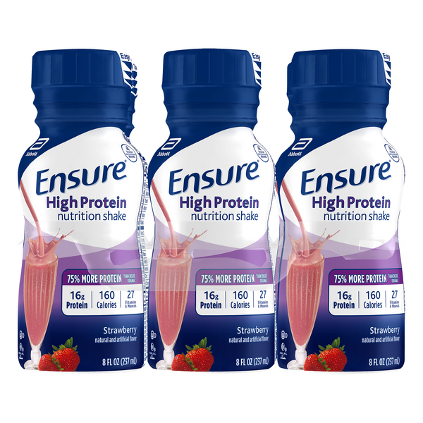 Ensure High Protein Strawberry Nutrition Shake 6pk - 8 Ounce