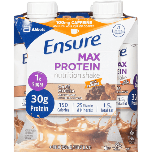 Ensure Max Protein Cafe Mocha Nutrition Shake Ready-to-Drink 4Pk - 11 Ounce