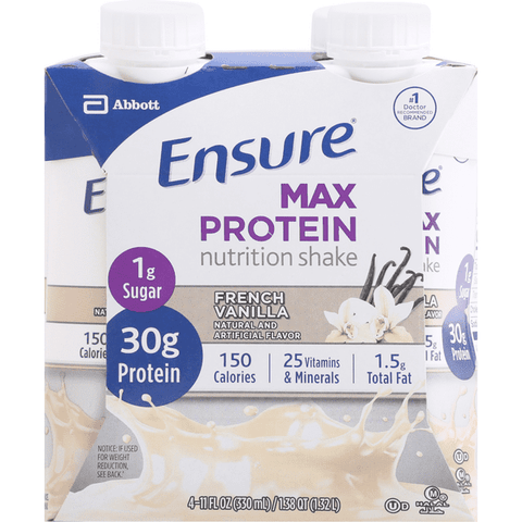 Ensure Max Protein Nutrition Shake French Vanilla 4PK - 11 Ounce