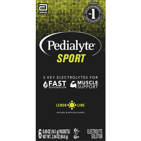 Pedialyte Sport Lemon Lime Electrolyte Powder Packets 6-0.49 oz - 2.94 Ounce