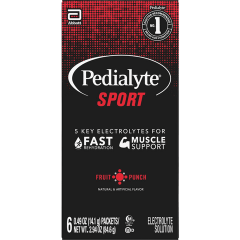 Pedialyte Sport Fruit Punch Electrolyte Powder Packs 6-0.49 oz - 2.94 Ounce