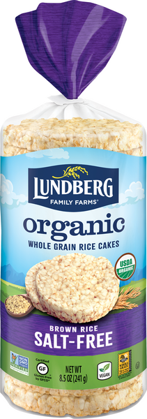 Lundberg Salt Free Brown Rice Organic Rice Cakes - 8.5 Ounce