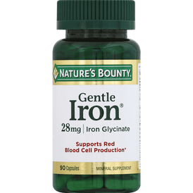 Nature's Bounty Gentle Iron 28 MG Capsules - 90 Count