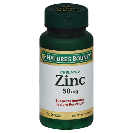 Nature's Bounty Mineral Supplement Caplets Chelated Zinc 50 mg - 100 Count