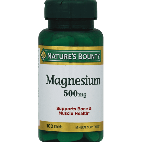 Nature's Bounty High Potency Magnesium 500mg Tablets - 100 Count