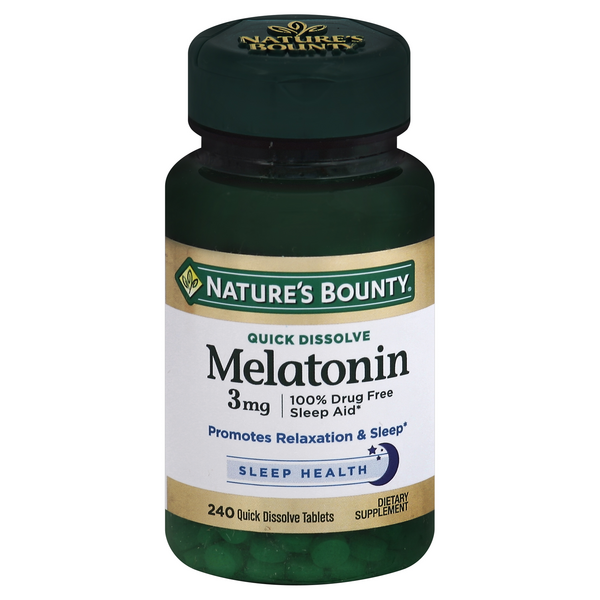 Nature's Bounty Melatonin, 3 Mg, Quick Dissolve Tablets - 240 Count
