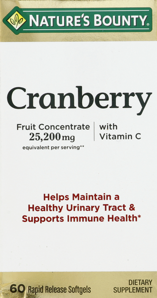 Nature's Bounty Triple Strength Cranberry 25,200mg with Vitamin C Softgels - 60 Each
