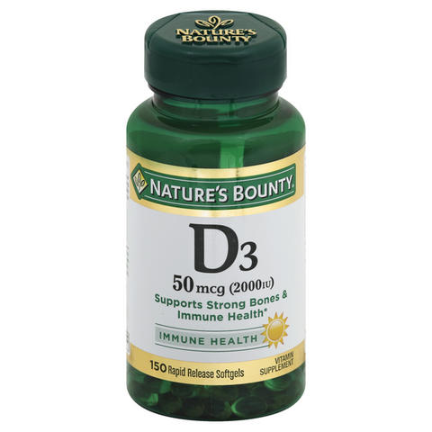 Nature's Bounty Vitamin D3 2000 IU Rapid Release Softgels - 100 Each