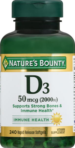 Nature's Bounty Vitamin D3 2000 IU Rapid Release Softgels - 240 Each