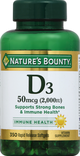 Nature's Bounty Vitamin D3 2000iu Rapid Release Softgels - 350 Each