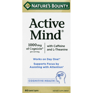 Nature's Bounty Active Mind Dietary Supplement 1000mg Caplets - 60 Count
