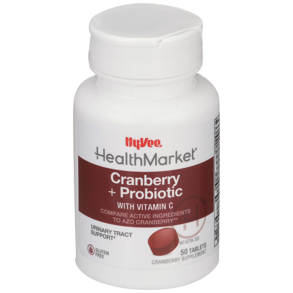 Hy-Vee HealthMarket Cranberry + Probiotic with Vitamin C - 50 Count