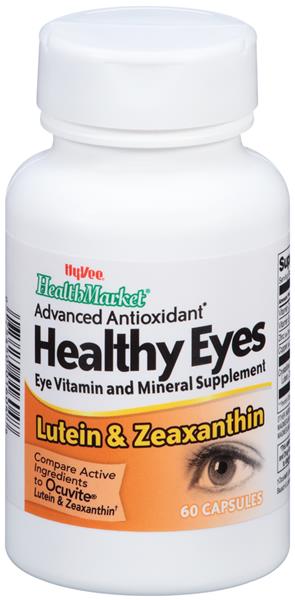 Hy-Vee HealthMarket Healthy Eyes Lutein & Zeaxanthin Eye Vitamin and Mineral Supplement Capsules - 60 Count