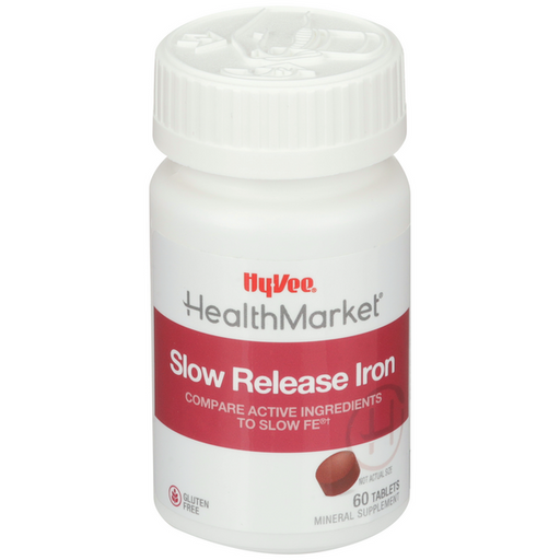 Hy-Vee HealthMarket Slow Release Iron Dietary Supplement Tablets - 60 Count