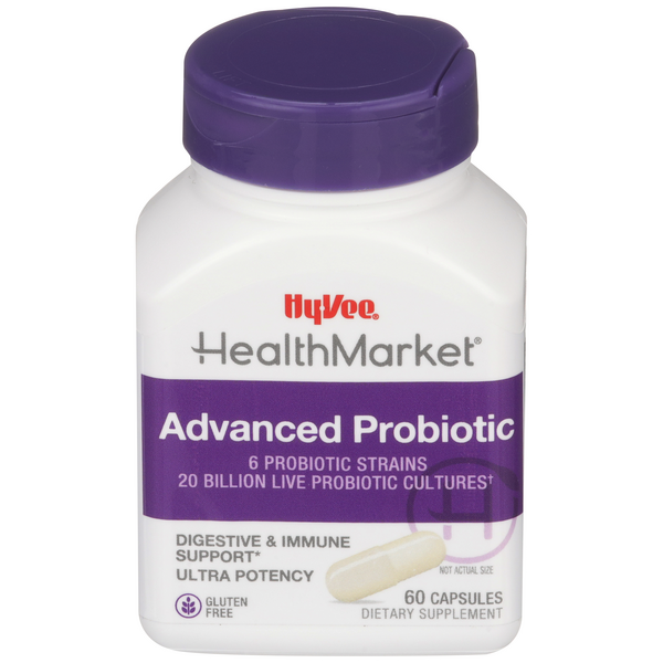 Hy-Vee HealthMarket Advanced Probiotic Dietary Supplement Capsules - 60 Count