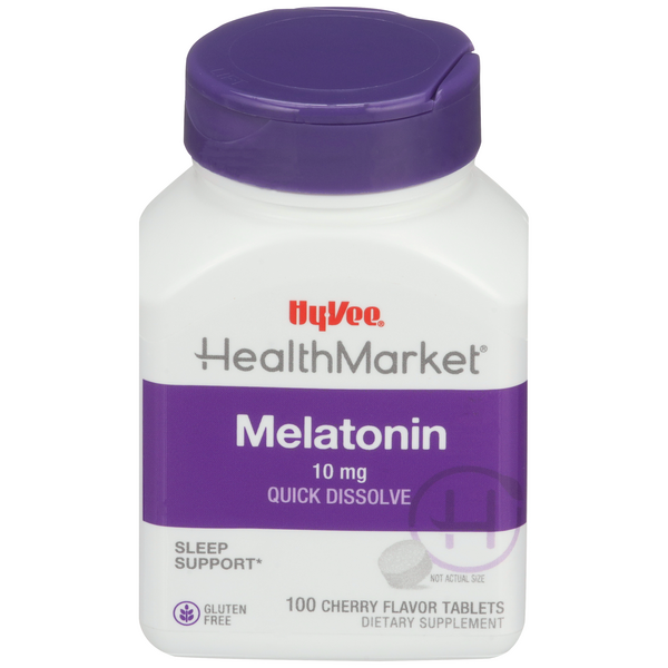 Hy-Vee HealthMarket Melatonin 10 mg Dietary Supplement Tablets - 100 Count