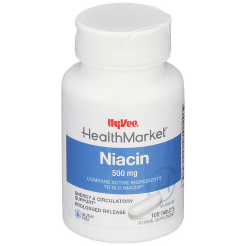 Hy-Vee HealthMarket Niacin 500mg Tablets - 100 Count