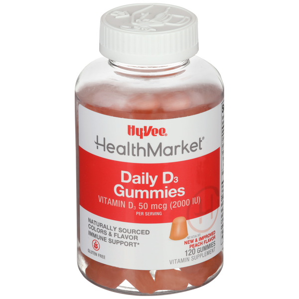Hy-Vee Health Market Daily D3 2000 IU Gummy Vitamins - 120 Count