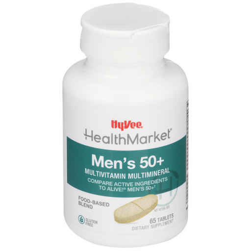 Hy-Vee HealthMarket Men's 50+ Multivitamin Multimineral Tablets - 65 Count