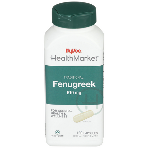Hy-Vee Health Market Traditional Fenugreek 610mg Capsules - 120 Count