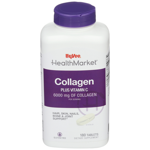 Hy-Vee HealthMarket Collagen + Vitamin C 6000mg Tablets - 180 Count