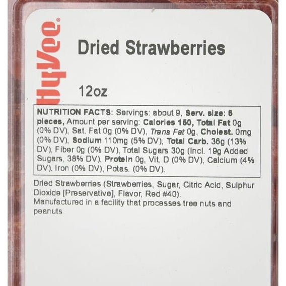 Hy-Vee Dried Strawberries - 12 Ounce