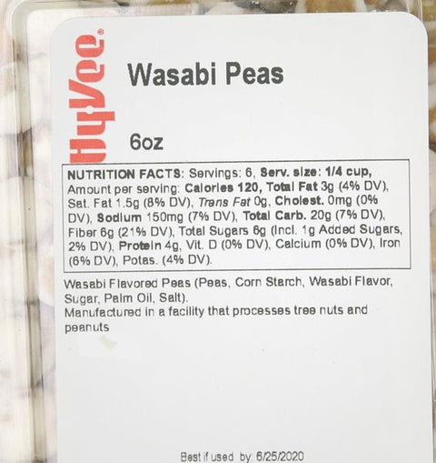 Hy-Vee Wasabi Peas - 6 Ounce