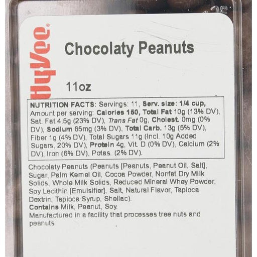 Hy-Vee Chocolaty Peanuts - 11 Ounce