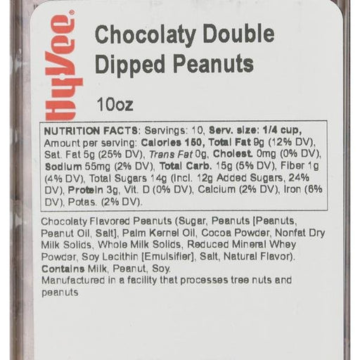 Hy-Vee Chocolaty Double Dipped Peanuts - 10 Ounce