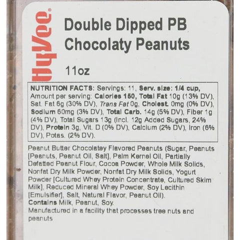 Hy-Vee Double Dipped PB Chocolaty Peanuts - 11 Ounce