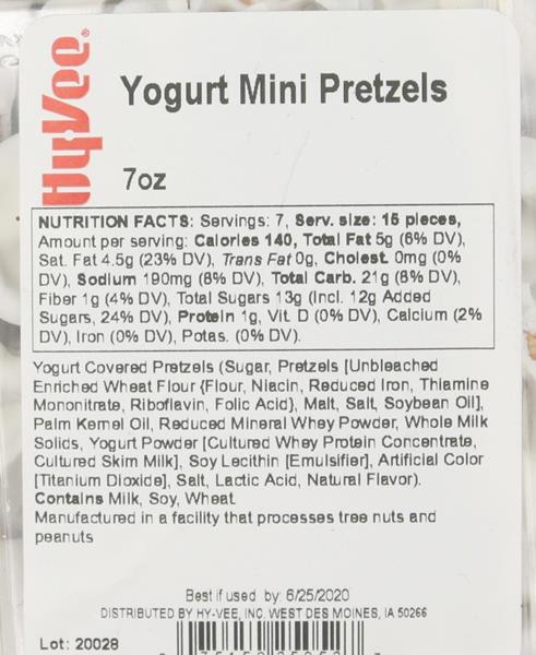 Hy-Vee Yogurt Mini Pretzels - 7 Ounce